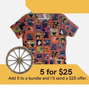 Scrubstar Halloween scrub top.